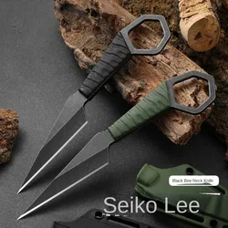 Cuchillo EDC cuello halter con funda resistente a la corrosión