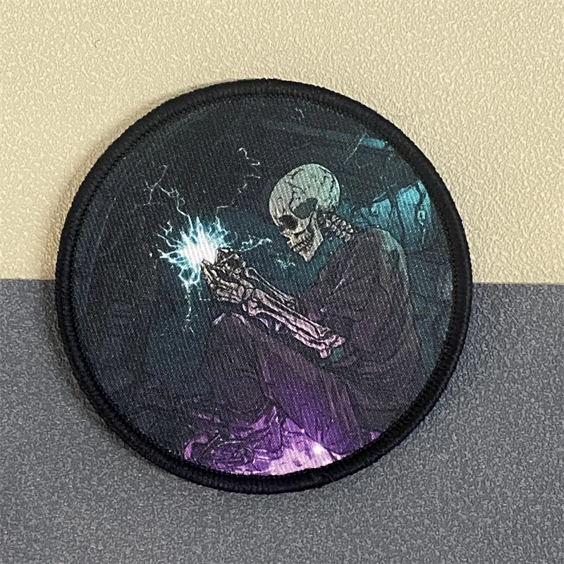 Parche de calavera de soldadura, insignia de moral táctica, gancho y bucle con estampado militar, mochila, ropa, accesorios decorativos, pegatina, brazalete - imagen 4