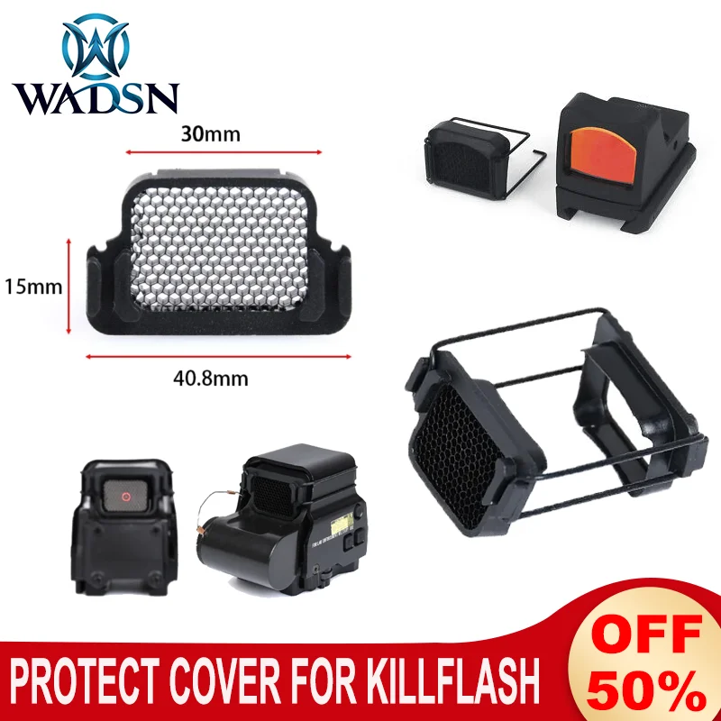 Cubierta protectora de punto rojo Killflash, Protector de malla metálica holográfica para caza 551 552 553 558 512, accesorios para tapa de mira - imagen 2