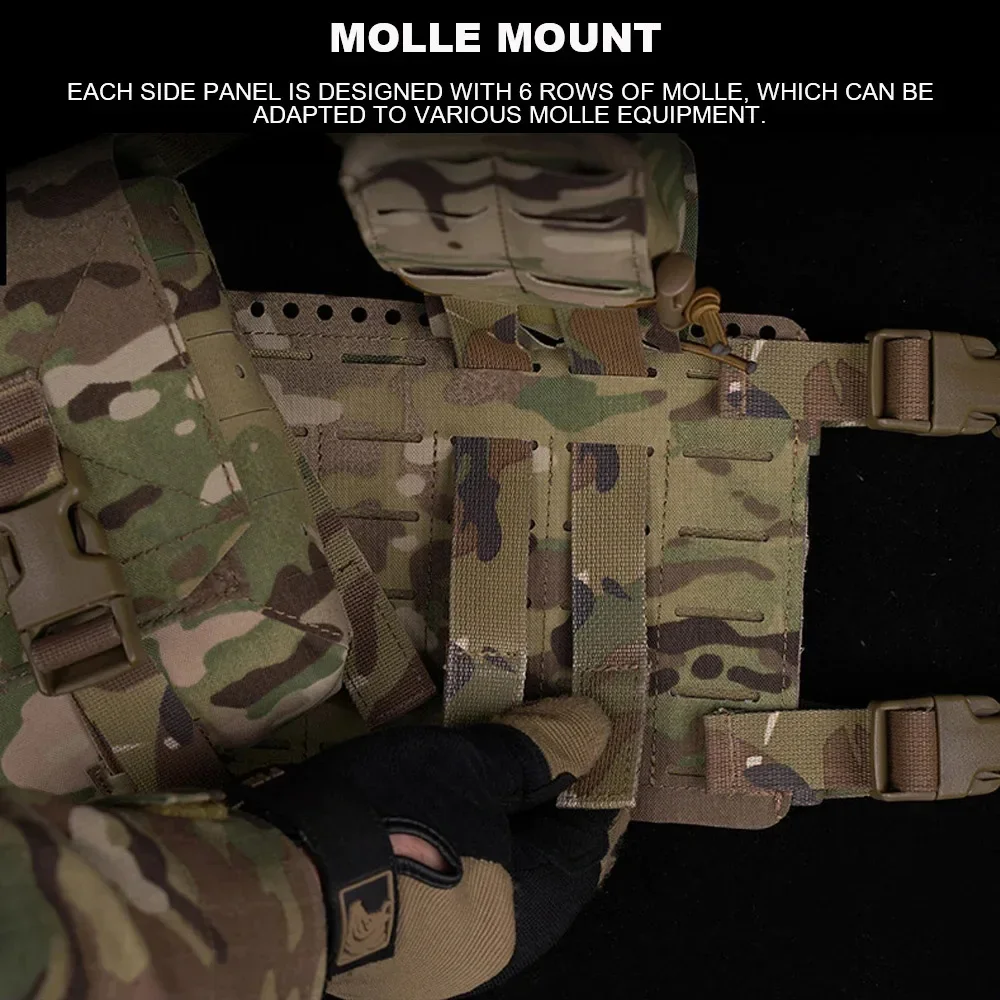 Alpha-plataforma de pecho táctica, sistema MOLLE, chaleco Modular de liberación rápida, bolsa para revistas Airsoft, riñonera de caza al aire libre, camuflaje - imagen 5