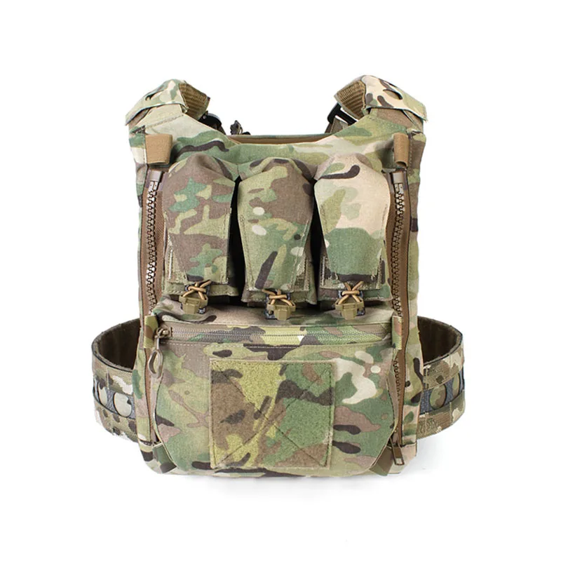 Chaleco táctico FCPC V5, bolsa de Panel trasero con cremallera, bolsa Triple, mochila multiusos para exteriores - imagen 5