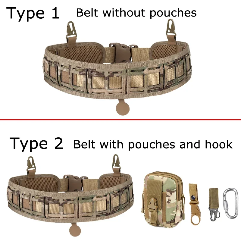 Cinturón táctico Molle, conjunto de cinturón de batalla, tiro de Paintball, juego de combate, cinturón, equipo para deportes al aire libre - imagen 2