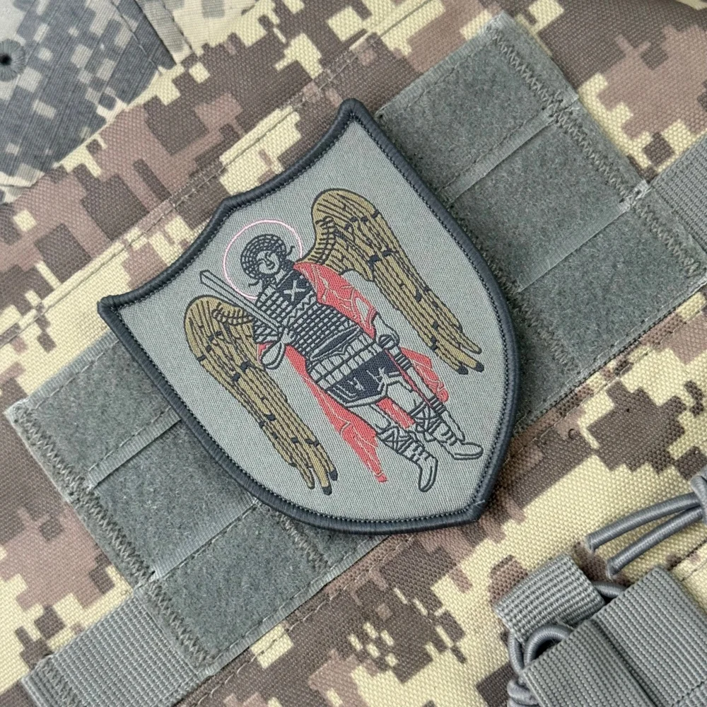 Parche de San Miguel Arcángel, moral táctica, operador militar personalizado, parches de gancho y bucle tejidos para ropa, pegatina para mochila - imagen 4