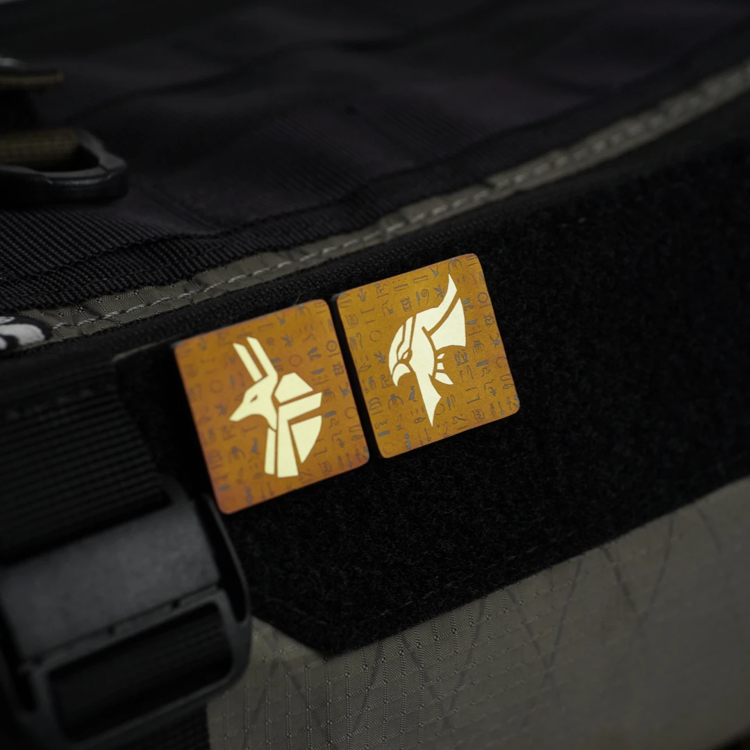 Parches de armadura de la serie egipcia antigua, insignia táctica de aleación de titanio con ganchos para ropa, mochila, decoración DIY - imagen 4