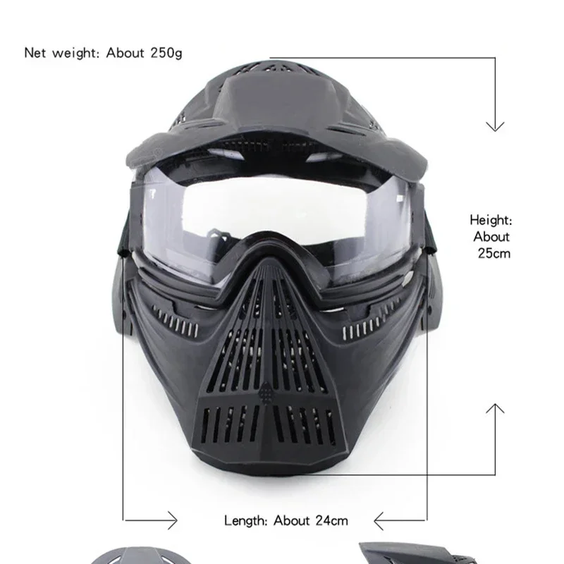 Gafas tácticas para senderismo, máscara facial completa, protección de seguridad para Paintball, equipo de tiro al aire libre, accesorios deportivos de caza - imagen 3