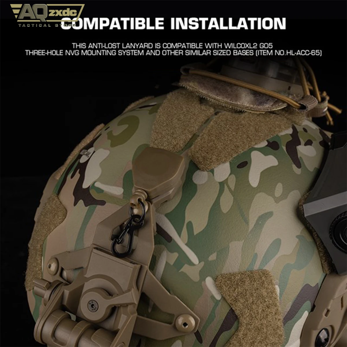 AQzxdc NVG Cordón para montaje de soporte de 3 orificios se fija con guardar soportes para casco de combate: evita NVG de ser perdido y caída - imagen 4