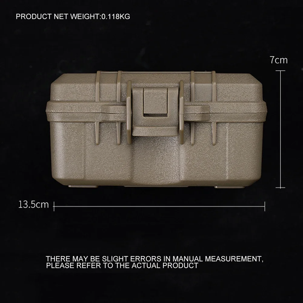 Caja de herramientas de plástico portátil para exteriores, Airsoft, caza, linterna, caja de almacenamiento, estuche de instrumentos a prueba de golpes, equipo de protección de seguridad - imagen 2