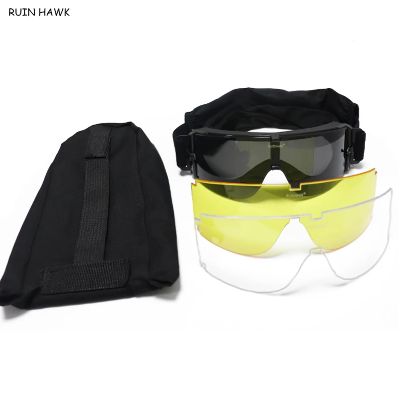 Equipo X800, gafas de Camping, gafas de tiro multifuncionales, lentes de impacto militares tácticos, gafas a prueba de polvo para tiro y senderismo - imagen 3