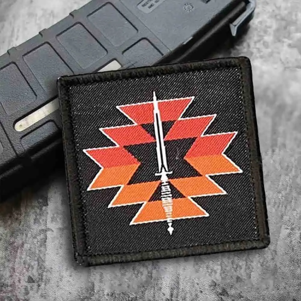 Parche táctico de Canyon negro, parches bordados con gancho y bucle, brazalete, insignia de moral del ejército militar, pegatinas para mochila