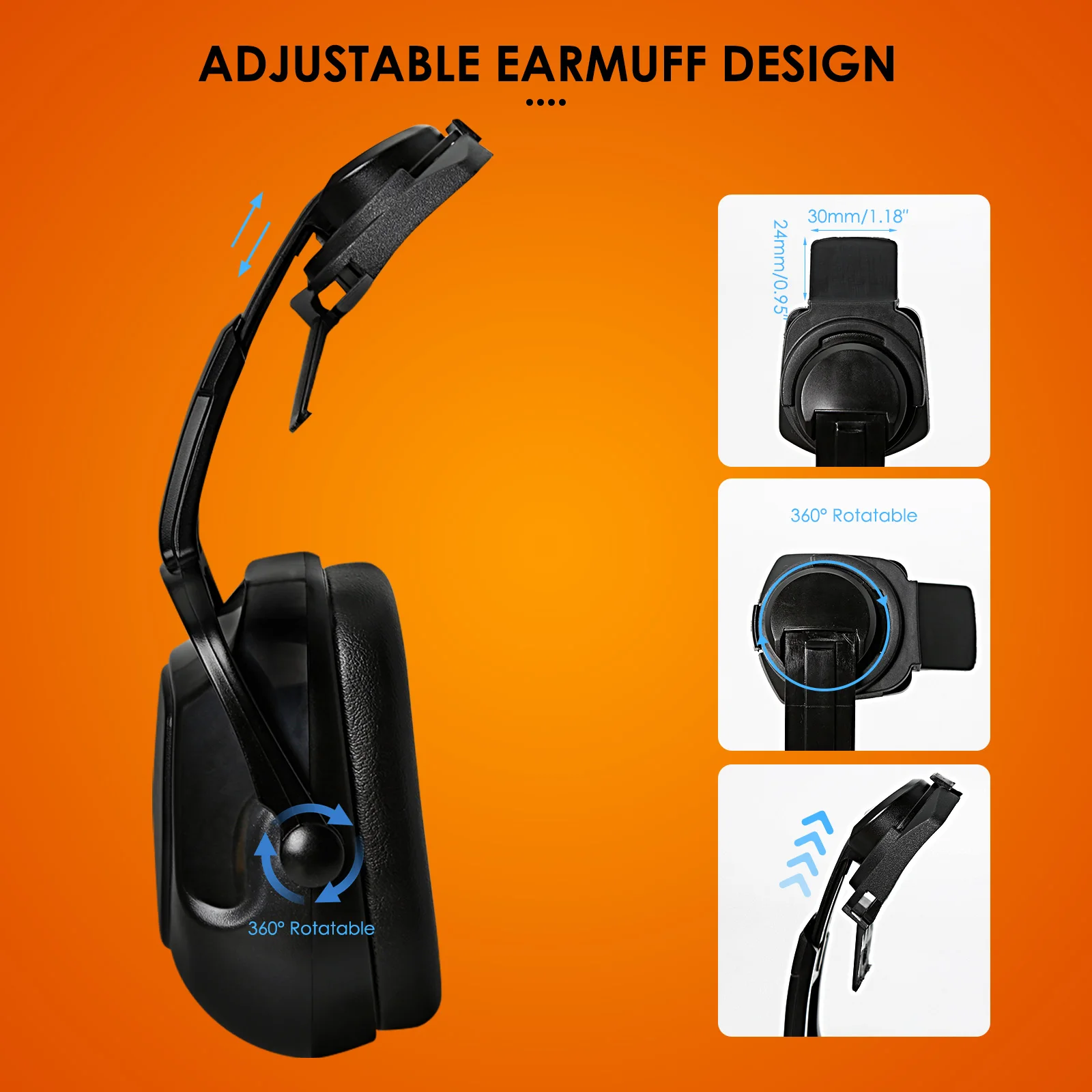 Orejeras tipo colgante CE para casco, Protector de oídos a prueba de ruido para ferrocarril de construcción, orejeras para trabajo de tráfico en minas para casco - imagen 3