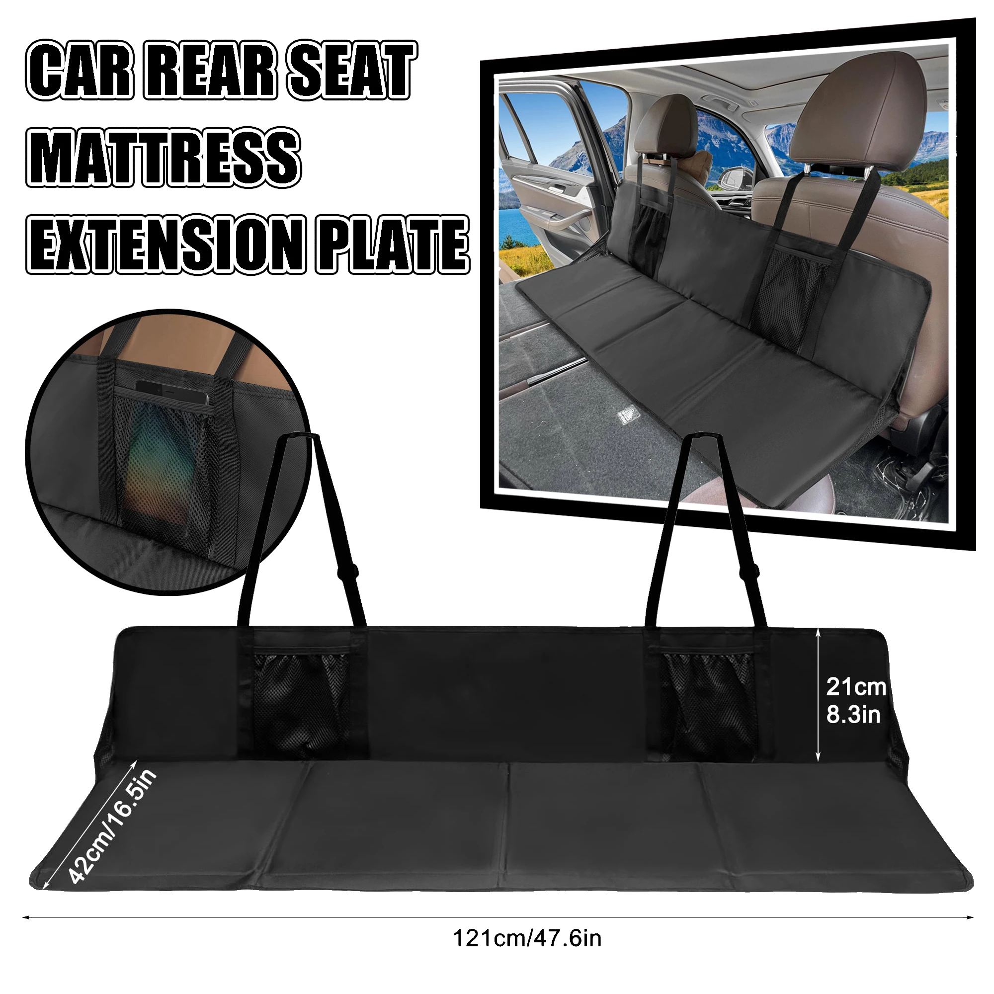 Placa de extensión de colchón para asiento trasero de coche, extensores de colchones de aire portátiles para dormir, aumenta el espacio de la cama del maletero de viaje para SUV