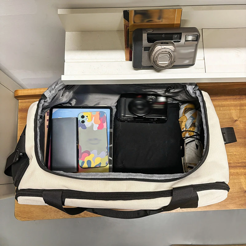 Bolsa de lona deportiva con zapatos, bolsas para gimnasio, Fitness, Yoga, seco, húmedo, para acampar al aire libre, senderismo, viaje de mano, bolso de equipaje portátil - imagen 4