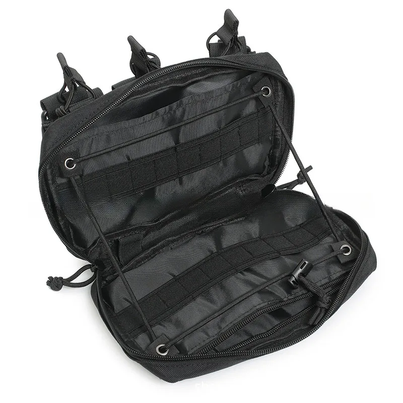 Bolsas tácticas Triple Mag, bolsa organizadora EDC, bolsa Molle Admin de 7,62mm.223/5,56mm, soporte para cargador de Rifle, bolsa para revistas con tapa abierta