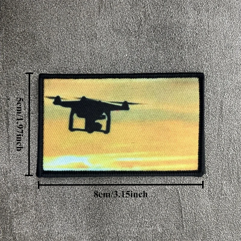 Parche táctico con estampado de UAV para ropa, insignia de moral, parche militar con gancho, accesorios para mochila, pegatinas - imagen 3