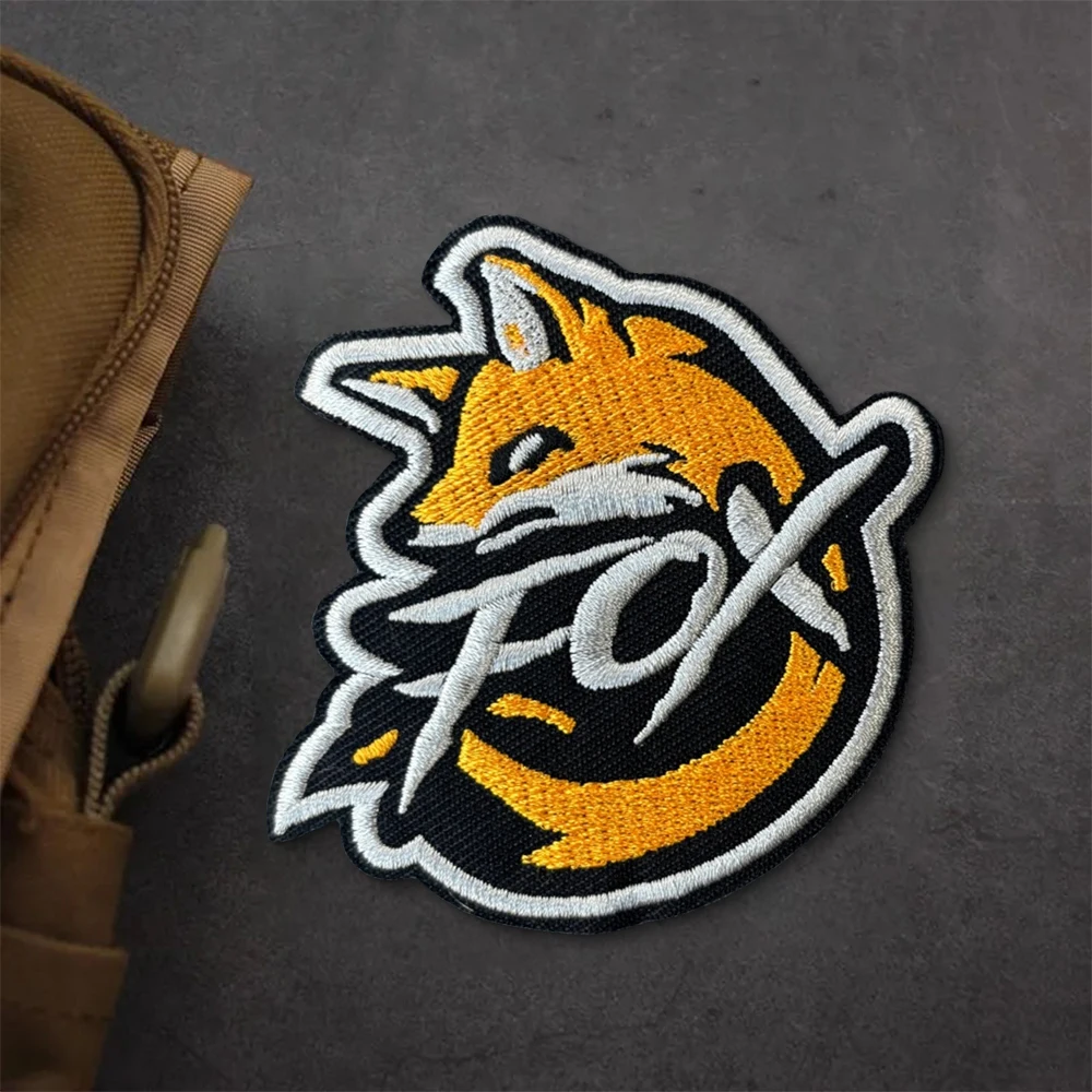 Parches Fox Meme, parche bordado con gancho y bucle, brazalete moral, insignia de moral del ejército militar, pegatinas tácticas para mochila - imagen 3