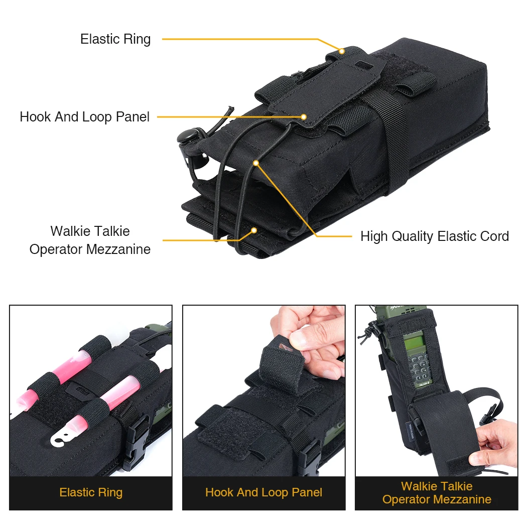 IDOGEAR bolsa de Radio táctica para PRC148/152 Walkie Talkies soporte MOLLE MBTR Tilt-Out 35120 - imagen 4