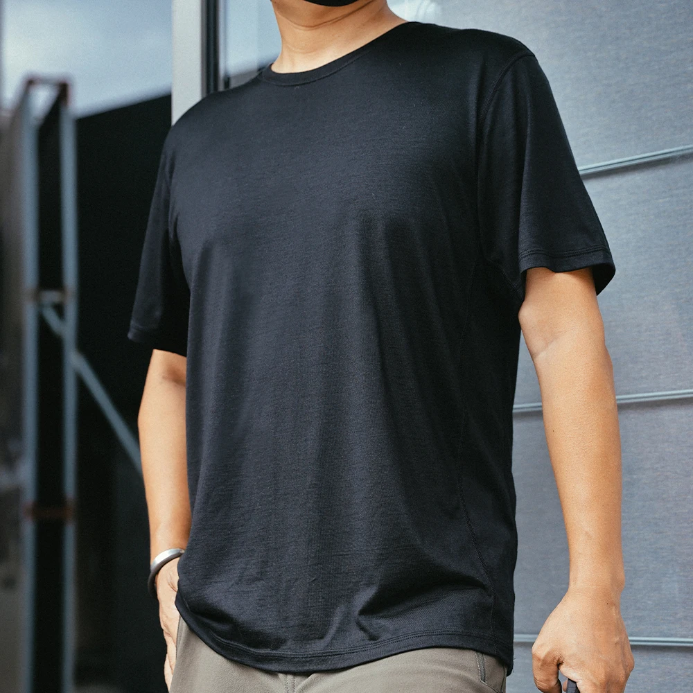 MAUHOSO-camisetas 100% de lana merina para hombre, capa Base resistente a los olores, camiseta de viaje para senderismo, camiseta interior suave - imagen 2