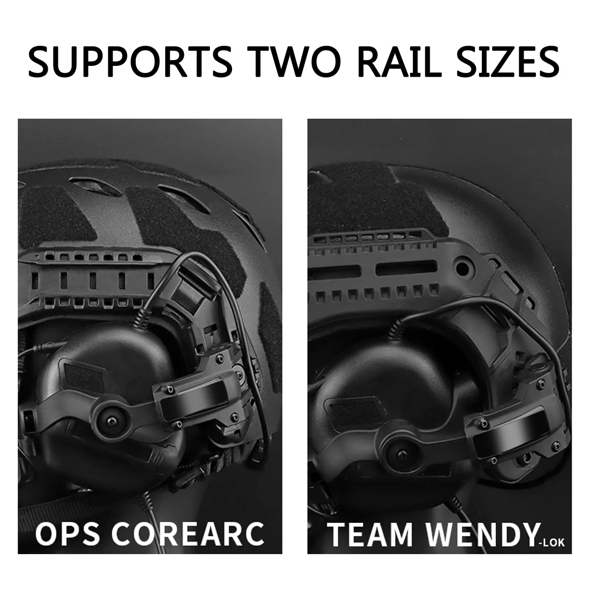 Auriculares de tiro táctico para casco rápido OPS Wendy M-LOK auriculares de arco (montados en la cabeza y montados en casco) orejeras de caza al aire libre - imagen 5