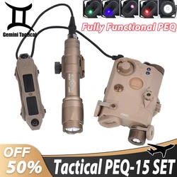 WADSN PEQ-15 señalador láser táctico punto rojo con linterna