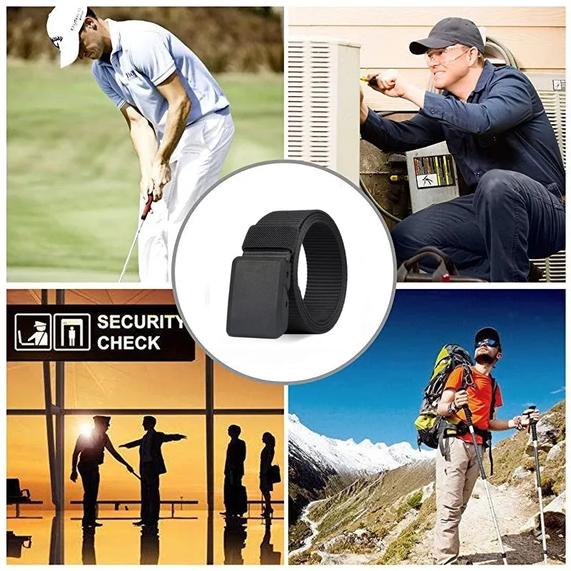 Cinturón de nailon con hebilla automática militar para hombre y mujer, cinturón de lona táctico multifuncional para caza al aire libre, alta calidad, 2 uds. - imagen 5