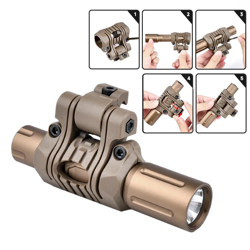 Wadsn Luz de casco de Metal PLHv2 con Clip, montaje de linterna táctica para riel Picatinny, Airsoft, arma de caza, luz de explorador - imagen 3