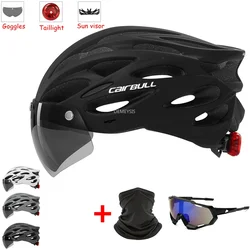 Casco integral MTB con visera y luz trasera para mountain bike