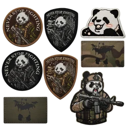 Parche táctico bordado con velcro panda luchador