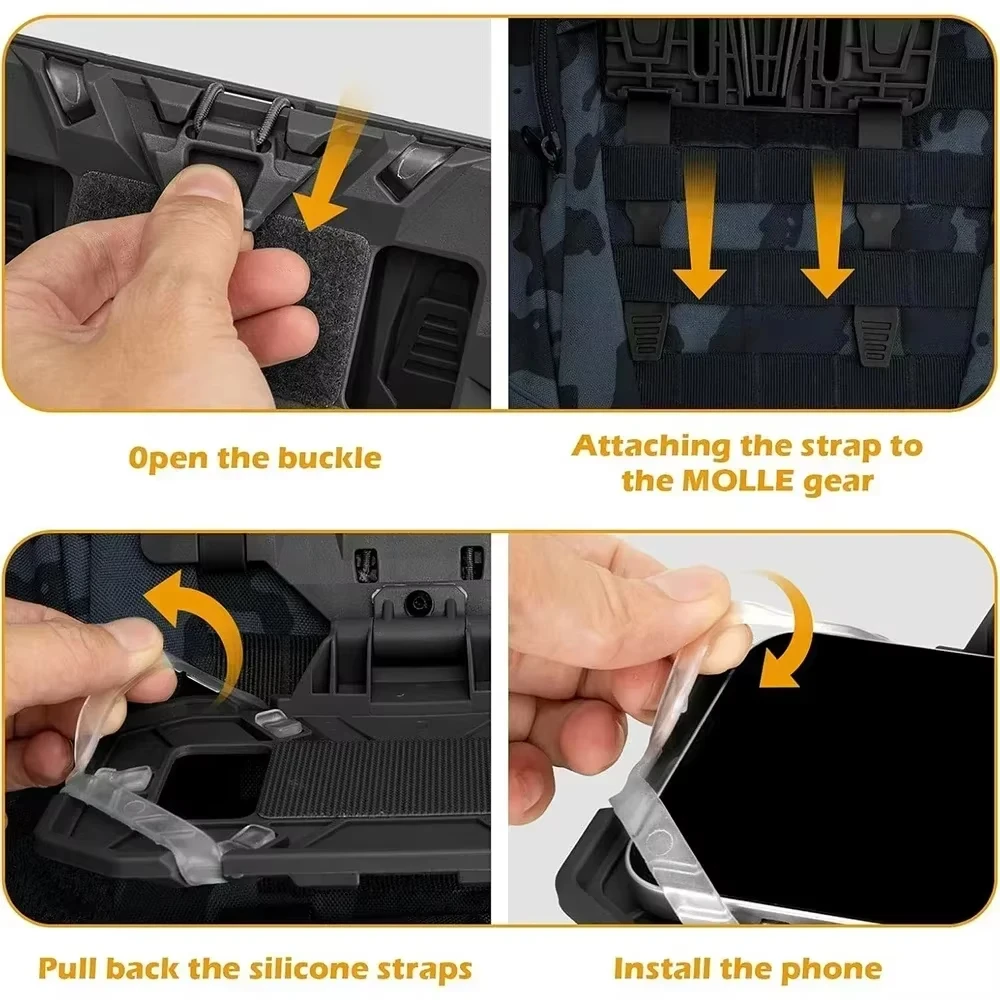 Tablero de navegación plegado táctico, bolsa de pecho práctica, funda para mapa, soporte para teléfono móvil, chaleco Molle, accesorios Airsoft, 1/5/10 Uds. - imagen 4