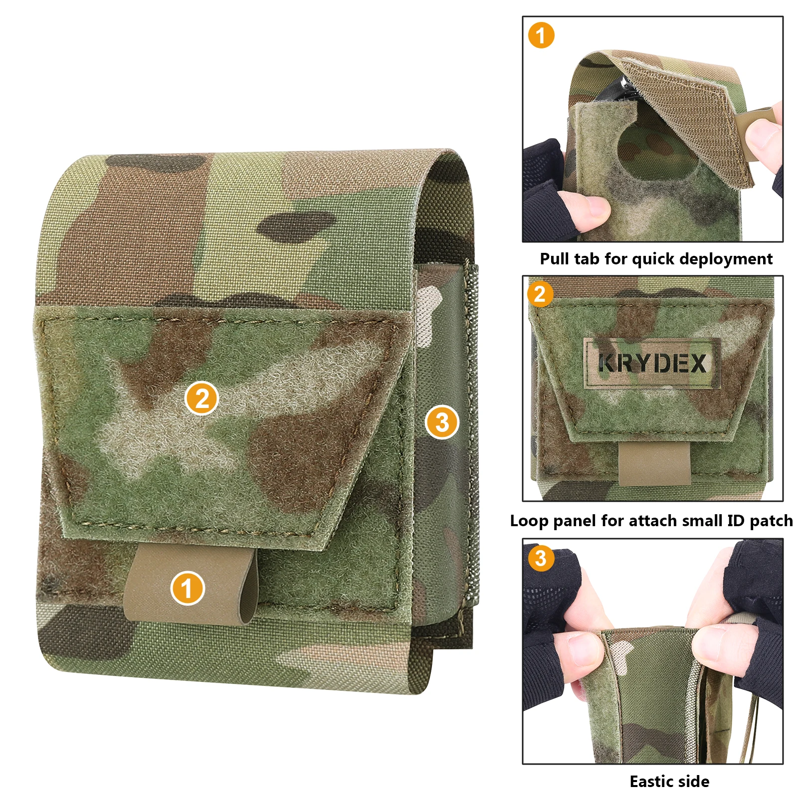 KRYDEX-bolsa táctica Universal para esposas, funda para puños de perfil bajo, soporte para cinturón, bolsillos, bolsa de caza al aire libre para aplicación de la ley - imagen 2