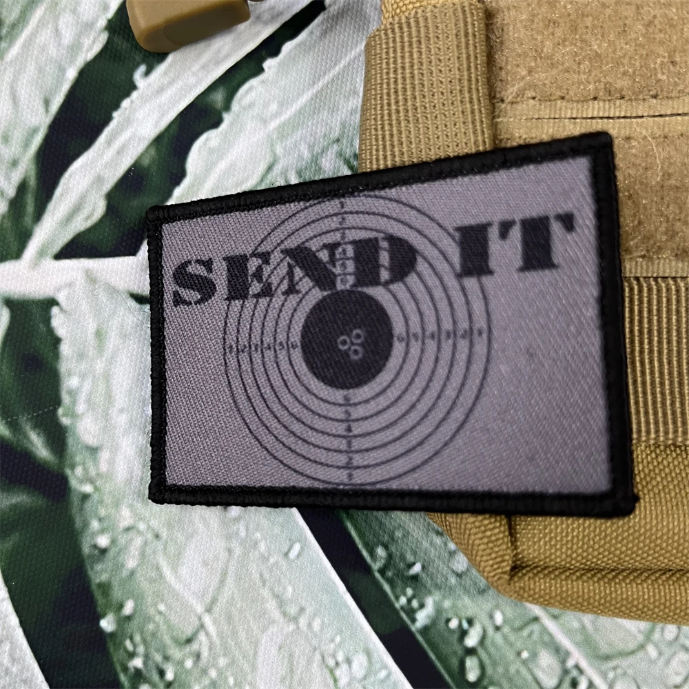 Parches de insignia de moral de objetivo de Rifle, pegatinas impresas de gancho y bucle, mochila táctica del ejército - imagen 2