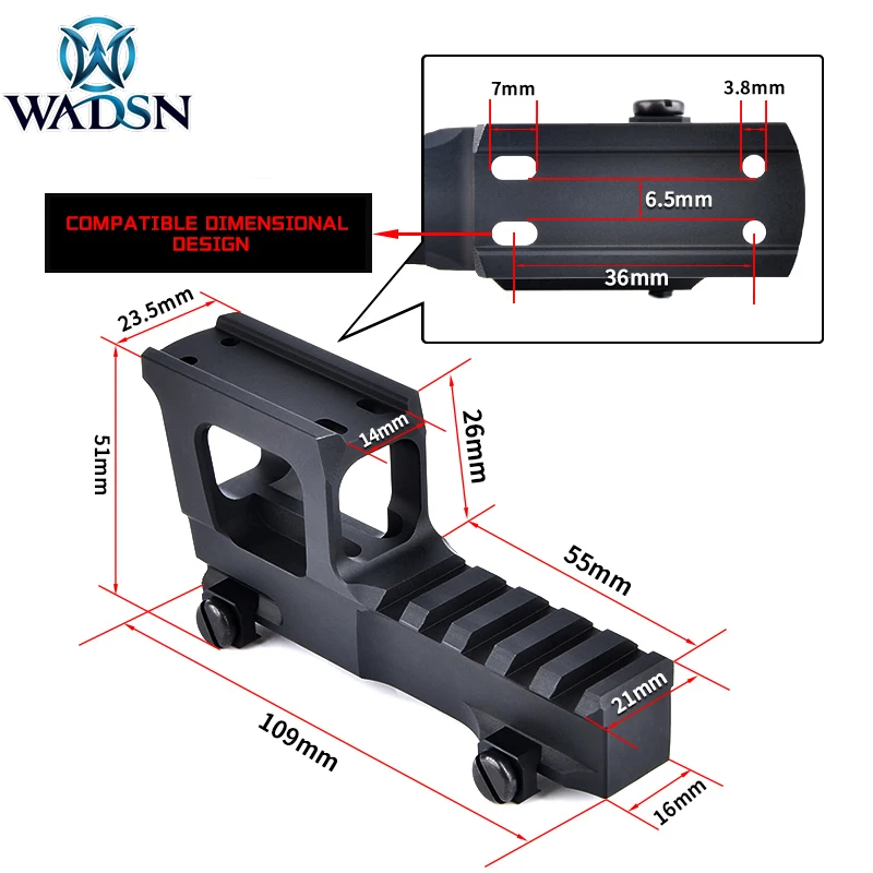 WADSN-T--01 táctico T--02 1913 G33, montaje de alcance Micro NVG, soportes de tiro alto DBAL PEQ, punto rojo, mira, montaje en riel Picatinny para caza - imagen 4