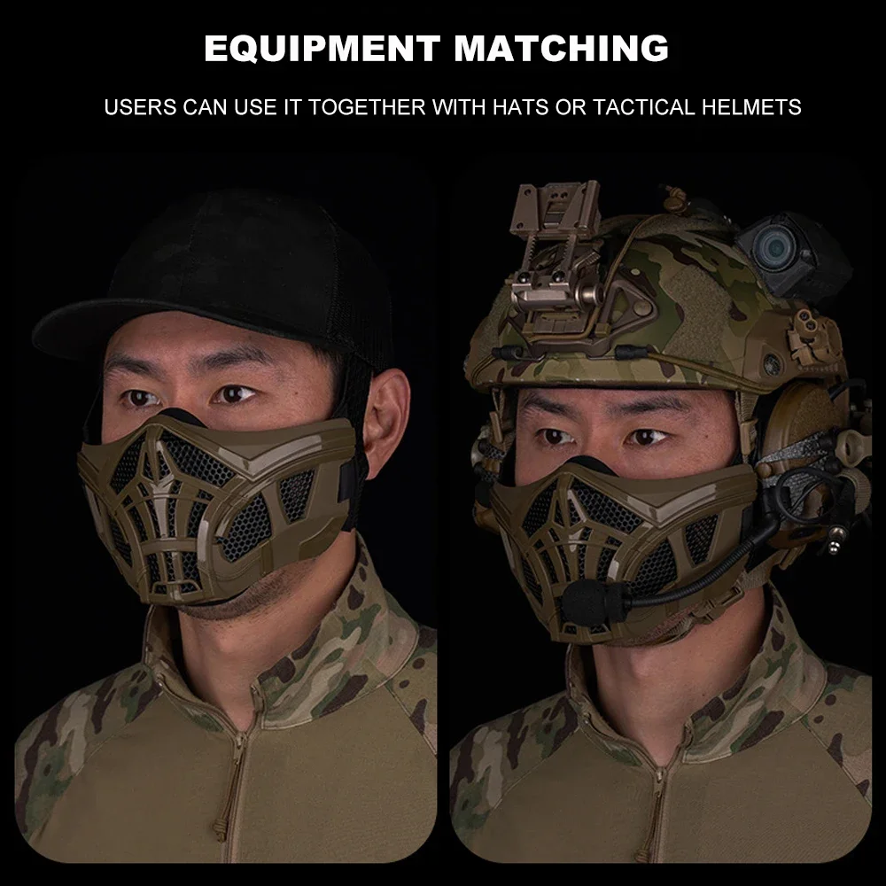 Máscara táctica de media cara para Paintball Airsoft, máscara protectora de escorpión, diseño interior de silicona, máscaras transpirables para Cosplay y Halloween - imagen 5