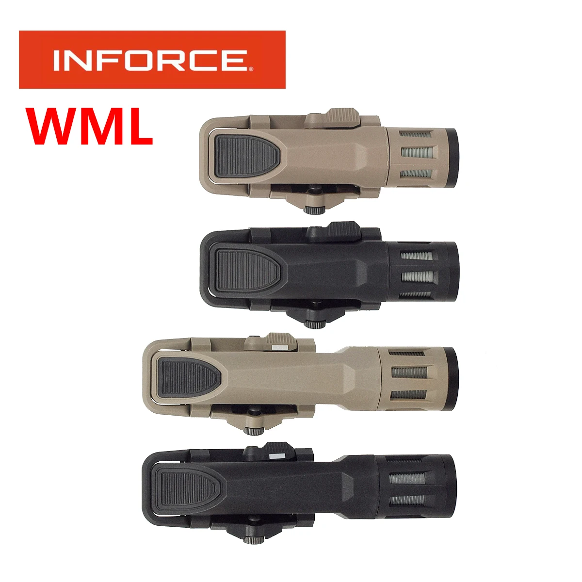 INFORCE WML APL, armas tácticas de nailon Airsoft, pistola de luz estroboscópica LED, luz de explorador compatible con riel de 20mm, linterna de caza Airsoft - imagen 4