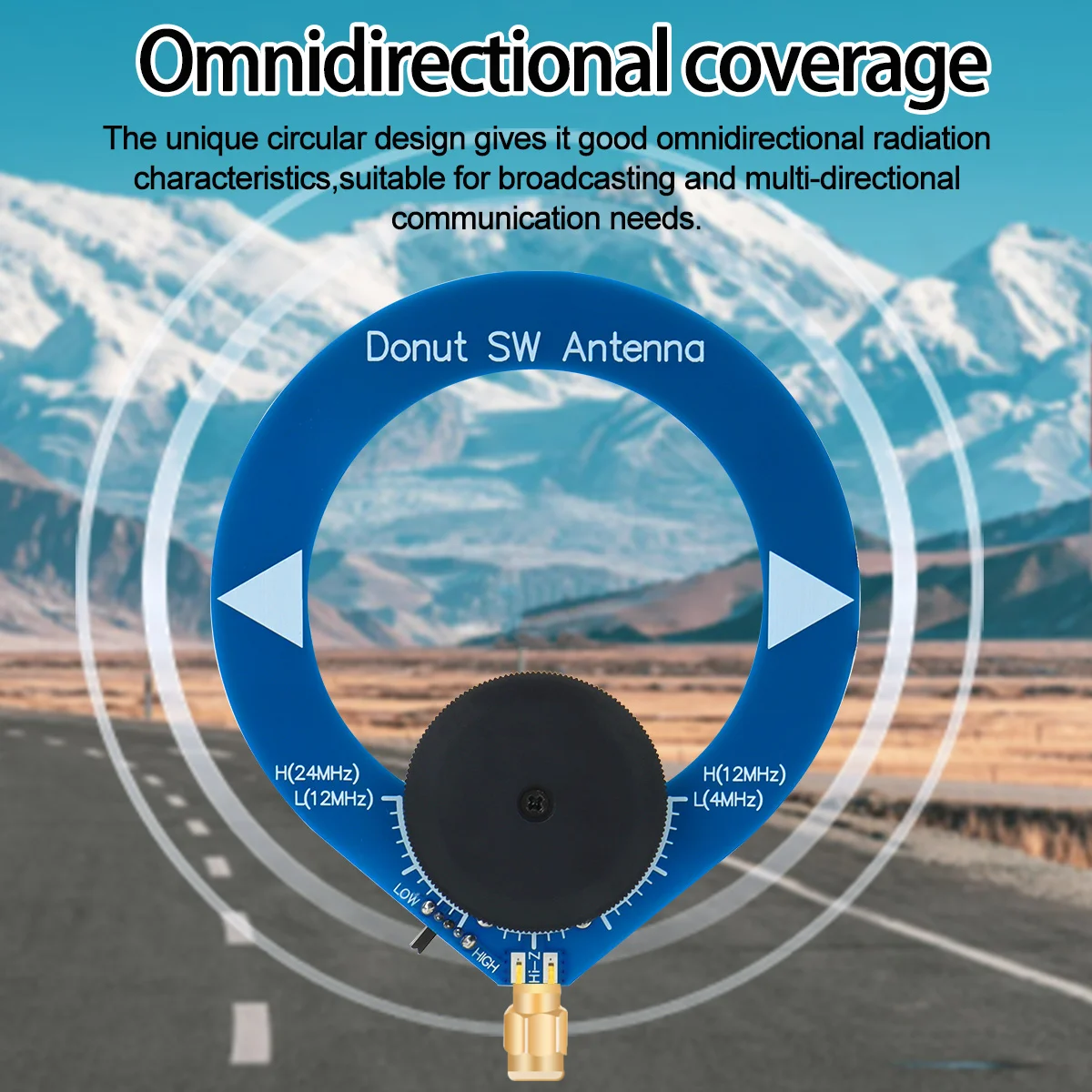 ABBREE Donut SW MW AM Mini antena Circle Loop 4MHz-24MHz 500kHz-2000kHz PIN SMA conector Ham Radio antena anillo de sintonización - imagen 5