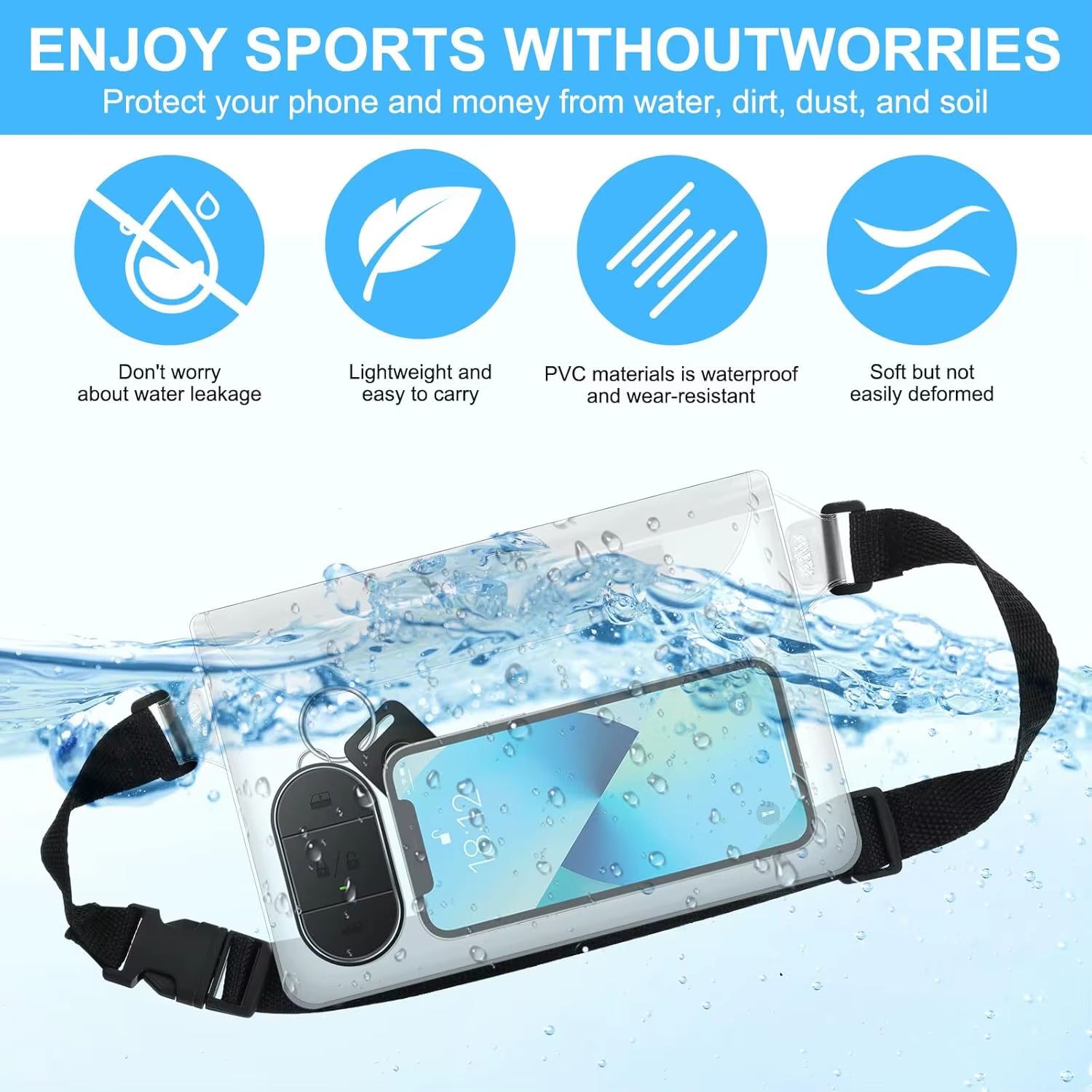 Bolsa seca impermeable 3 capas para iPhone – transparente subacuática - imagen 5