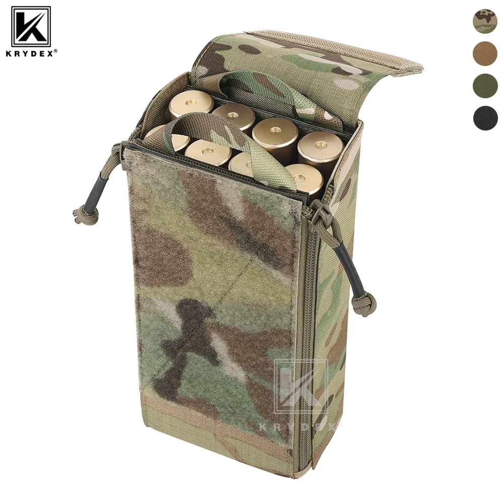 KRYDEX-soporte para cartuchos de escopeta, 24 balas, gancho táctico, bolsa para cartuchos, 8 calibre, 12 calibre, bolsa para munición Molle, accesorios de caza