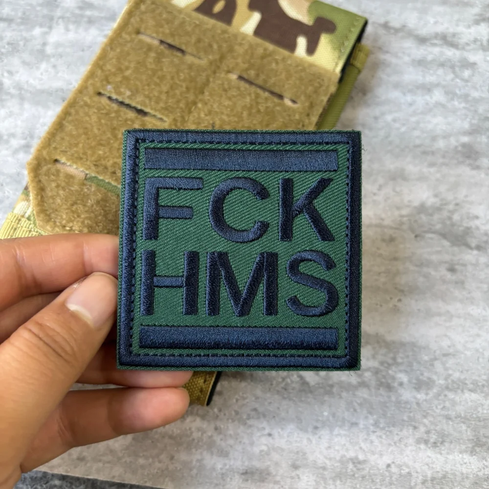 Parche bordado táctico FCK HMS – Insignia moral con velcro
