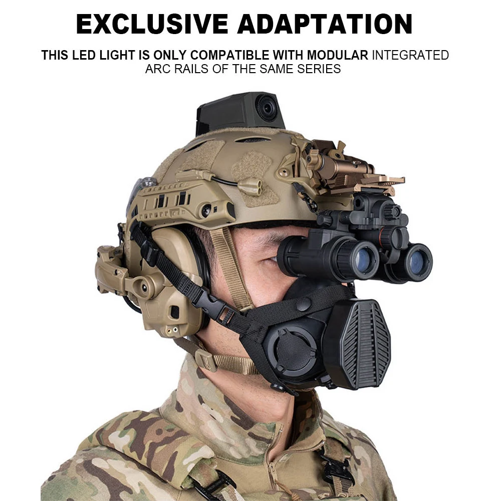Luz para casco táctico, riel de arco Modular, luz IR, linterna LED de 2 modos para caza al aire libre, ciclismo, pesca, lámpara de señal para casco - imagen 3
