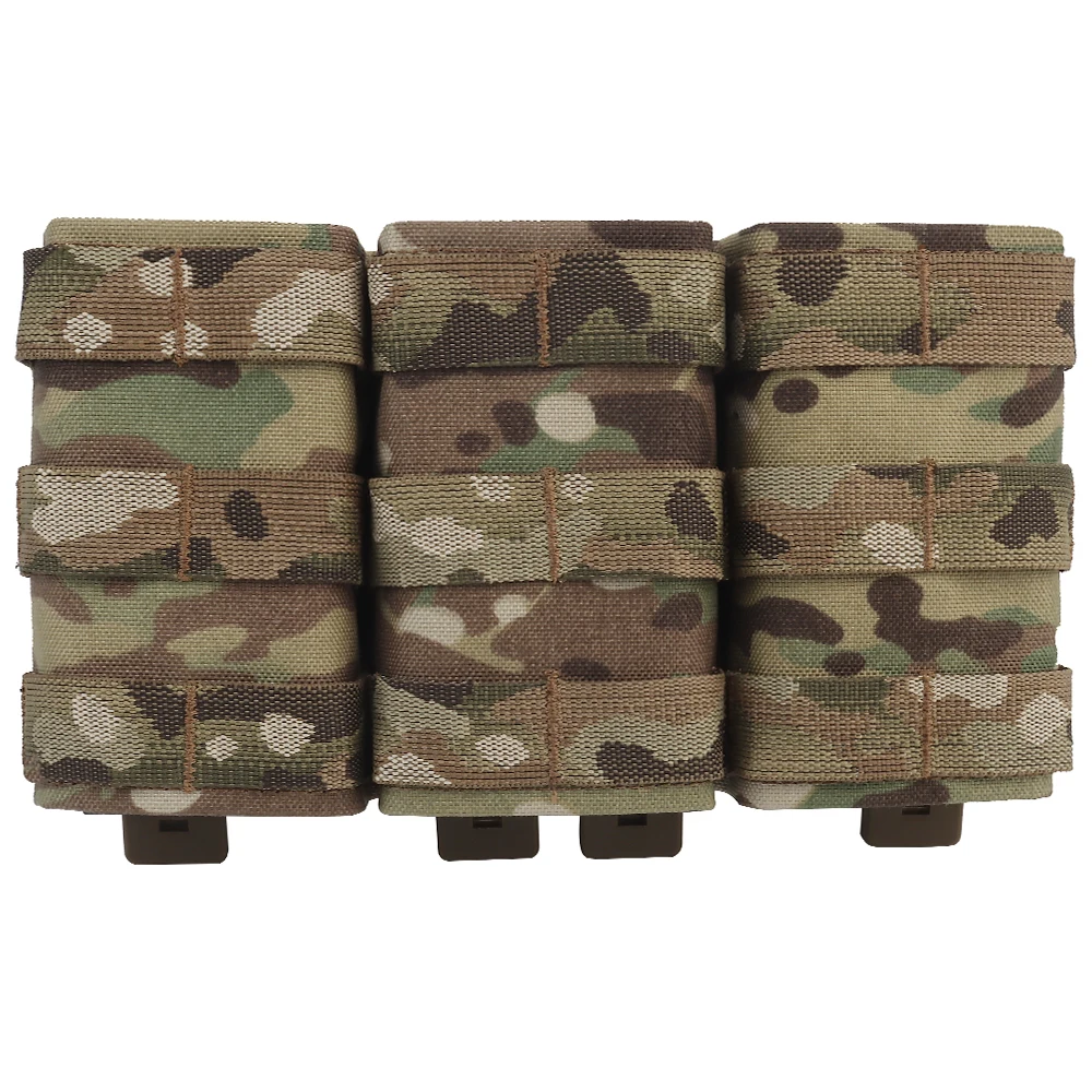 Bolsa táctica para cargador Triple 5,56 (larga) con abrazadera Kydex para chaleco Molle Airsoft, portador de placa, Panel frontal, bolsa M4 AR 15 Mag - imagen 2