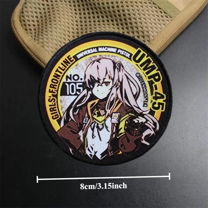 Parche de UMP-45 para ropa, insignia de moral táctica para chica, brazalete con estampado de gancho, parches militares, pegatina para mochila - imagen 3