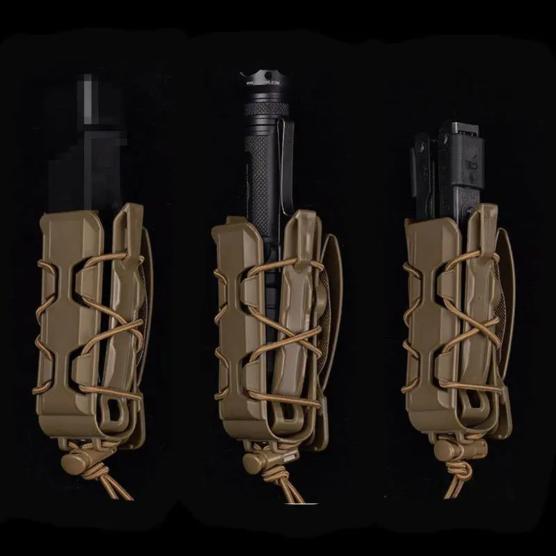 Bolsa táctica Molle de 9mm para revistas, Funda Universal para pistola única, linterna, cuchillo, accesorios de caza y Tiro - imagen 2