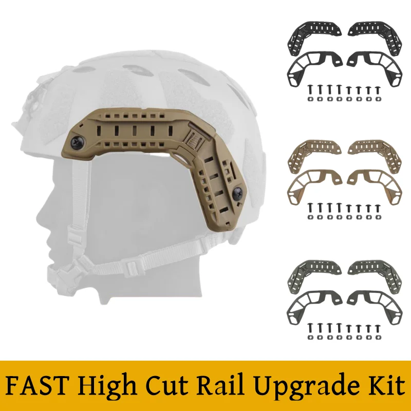 Kit de rieles Picatinny MOLLE para casco táctico corte alto rápido
