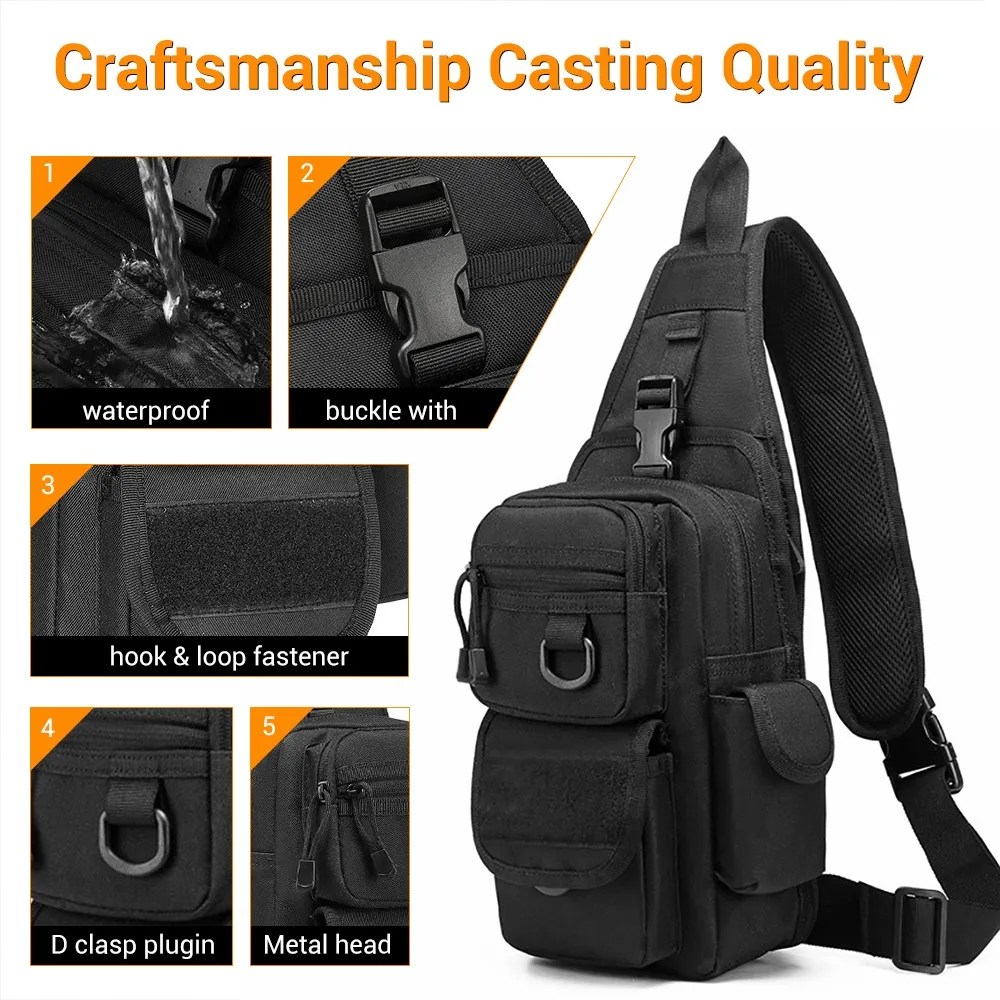 Bolsa de pistola táctica, bolsa de transporte para pistola, funda para pistola oculta, bolsa de transporte para pistola, bolsa de herramientas EDC para exteriores, mochila con eslinga ajustable - imagen 2