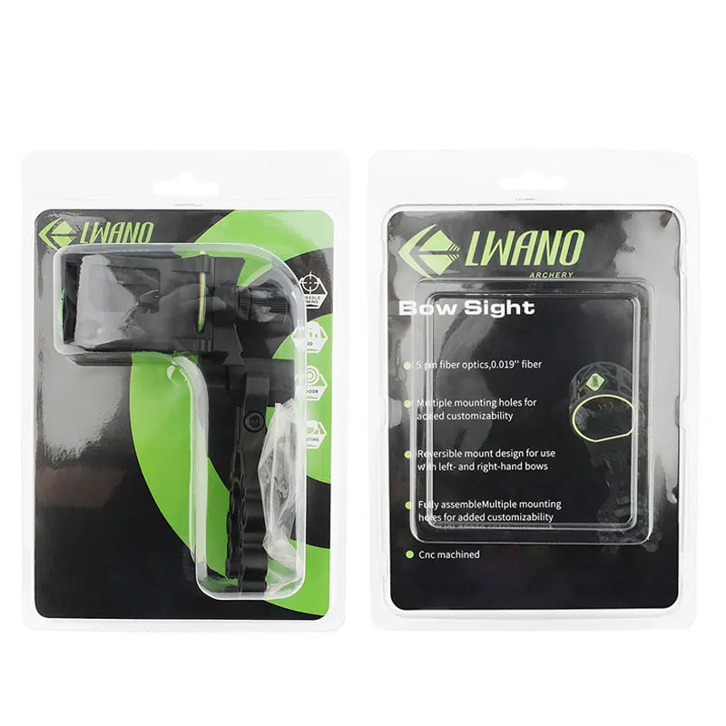 Arco compuesto, mira de 5 pines, mano izquierda/derecha, visión de luz de fibra óptica de 0,019 ", mira de puntería ajustable para tiro con arco y caza - imagen 5