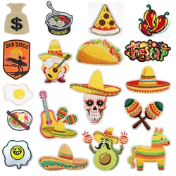 Parches para planchar, equipo de pastel de vacaciones, parche de tela bordado, comida, carnaval, vestido, pastel, bordado, serie de cocina, parches de costura