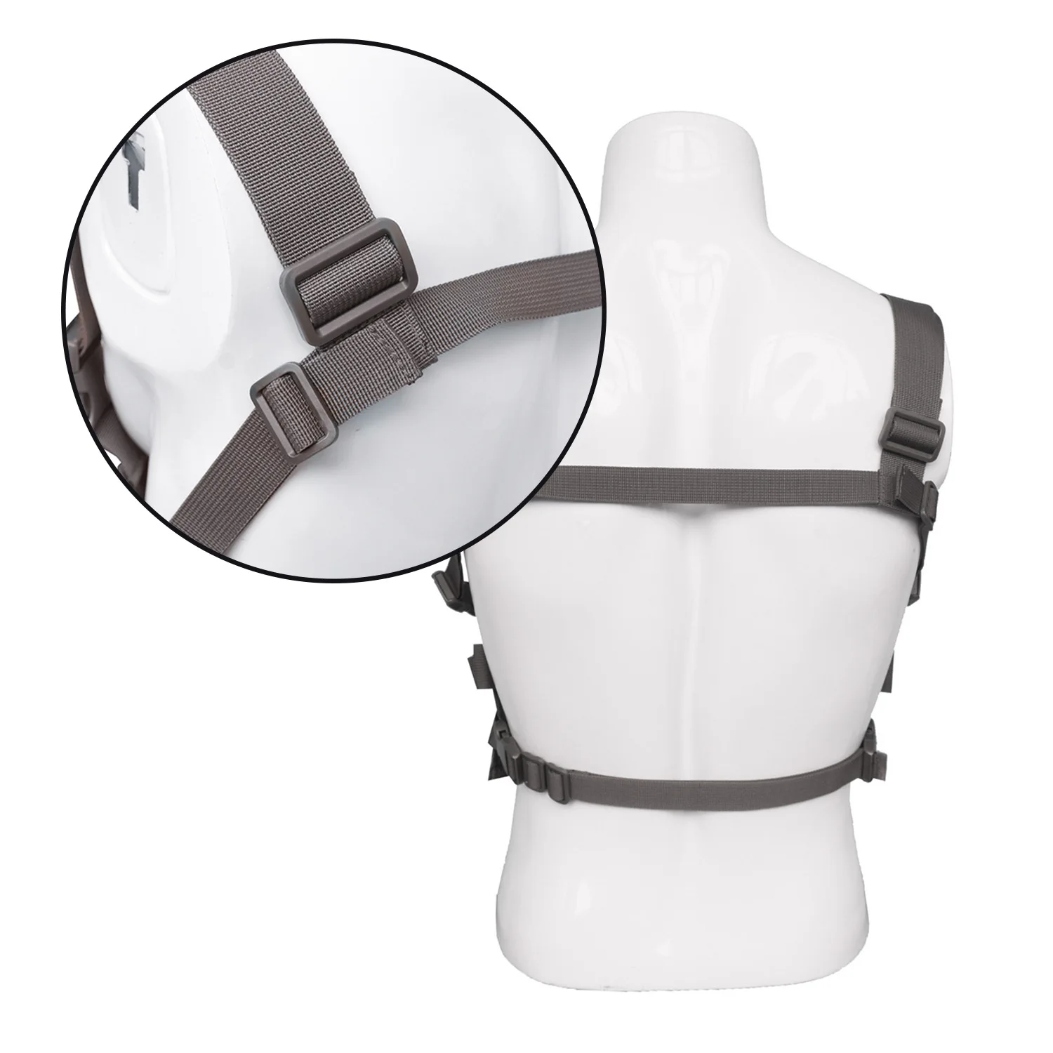 Panel de pecho Modular al aire libre, chaleco táctico Molle, aparejo de pecho frontal, equipo táctico y de servicio, aparejo de pecho CS para caza y Paintball - imagen 4