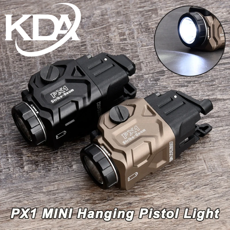 Luz de pistola táctica KDA PX1 WADSN Mini lámpara de exploración colgante al aire libre linterna de caza 800 lúmenes para 20mm Rail Airsoft