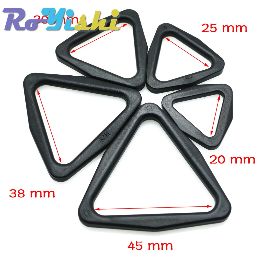 20mm 25mm 30mm 38mm 45mm correas hebilla triangular de plástico hebilla de ajuste deslizante para correas de mochila hebilla de cinturón triangular - imagen 5