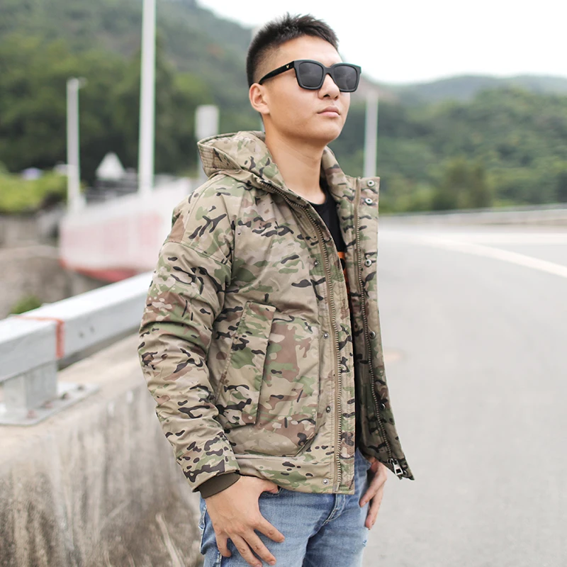Abrigo de algodón de camuflaje para todo terreno para hombres, chaqueta de camuflaje cálida gruesa, ropa táctica para fanáticos del ejército al aire libre - imagen 2
