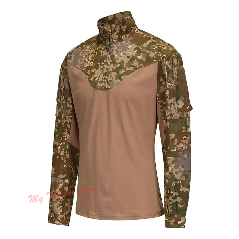 Traje táctico De rana para todo terreno, Alemania De Spot, Flecktarn antiinfrarrojo, Top De combate De camuflaje, camisa De manga larga, tela De protección IR - imagen 2